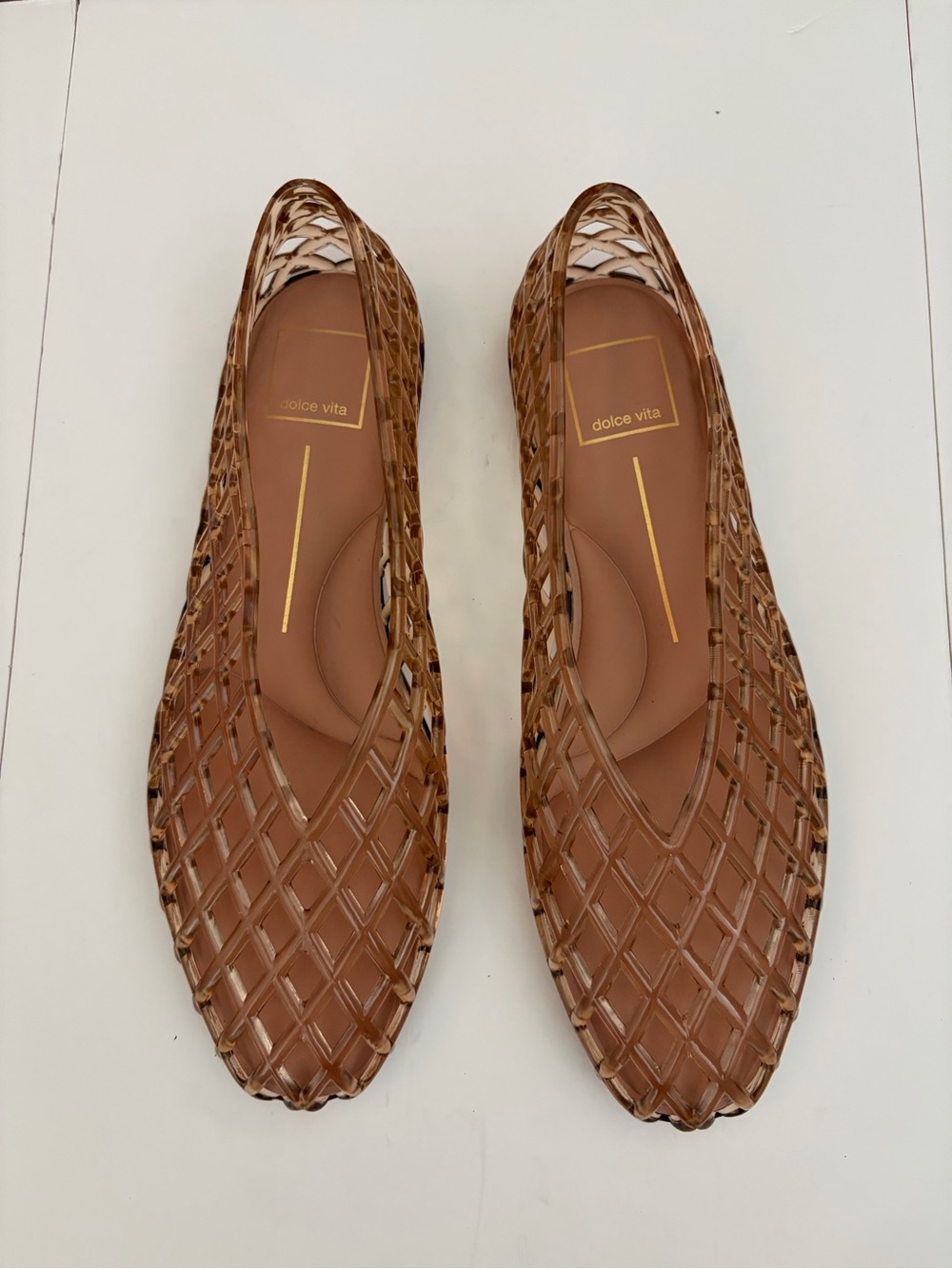 Dolce Vita Jam Jelly Caged Ballet Flats Womens Size 8 Woven Vinyl
